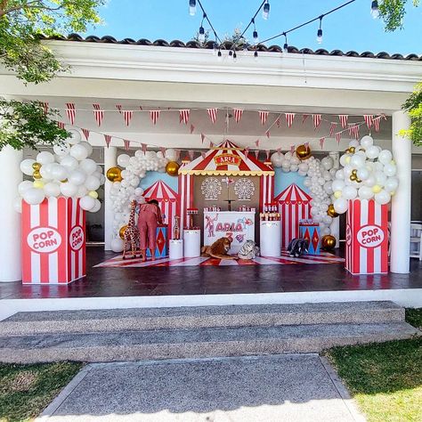 Diy Circus Backdrop, Carnival Party Ideas For Adults, Adult Carnival Birthday Party, Carnival Circus Theme Party, Carnival First Birthday, Circus Party Decor, Circus Backdrop, Carnival Backdrop, Circus Party Ideas