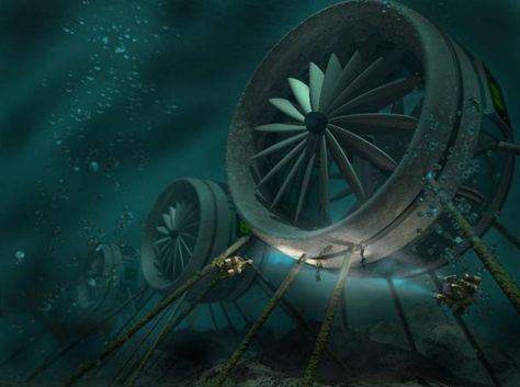 Tidal turbines Tidal Energy, Water Turbine, Timber Architecture, Art 2024, Water Powers, Energy Art, House Supplies, Learn Korean, Green Energy