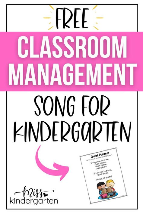 This classroom management song for kindergarten is a FREE download. Check out this post for the perfect get quiet song that will help with your classroom management. Kindergarten Chants, Song For Kindergarten, Line Up Songs, Classroom Management Songs, Free Teacher Resources, Miss Kindergarten, Kindergarten Songs, Classroom Songs, Kindergarten Reading Activities