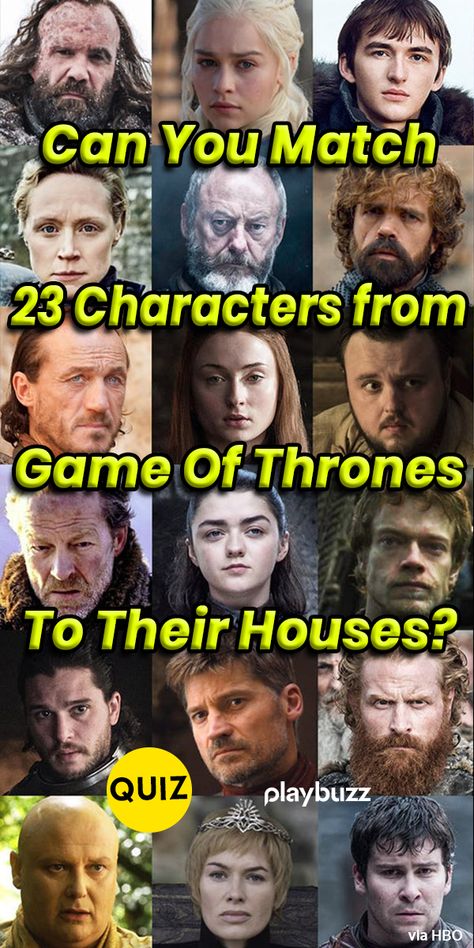 Can You Match These 23 Game Of Thrones Characters To Their Houses?  .  ******** Playbuzz Quiz Westeros Buzzfeed Quiz Quizzes Mother of Dragons Khaleesi Daenerys Targaryen Jamie Lannister Arya Stark Jon Snow Sersei Ned Tyrion Brienne of Tarth George R R Martin Winter is Coming White Walkers HBO New Season 8 7 Game of Thrones Trivia Watch Party Brienne Of Tarth Fanart, Game Of Thrones Quiz, House Of Dragon Dragons, Starks Game Of Thrones, Jamie And Brienne, Game Of Thrones Inspired Outfits, White Walkers Game Of Thrones, Targaryen Names, Jon Snow Fanart