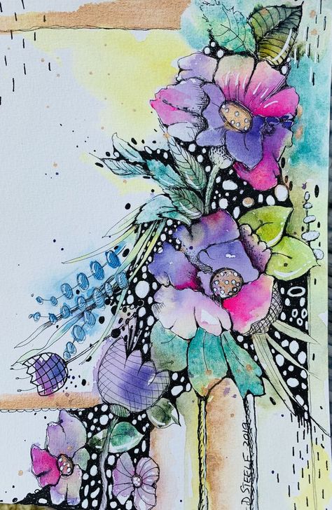 Watercolour flowers | Loose watercolor paintings, Abstract watercolor art, Watercolor flowers paintings Abstract Watercolor Art, Watercolor Flower Art, Watercolor Painting Techniques, Watercolor Flowers Paintings, Watercolor Paintings Tutorials, Doodle Art Designs, Alcohol Ink Art, Pen And Watercolor, Watercolor Drawing