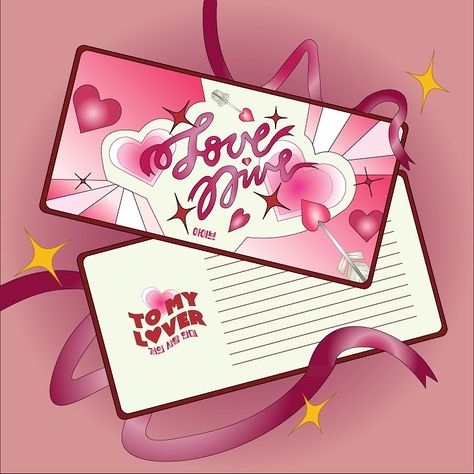 Cute Postcard Design, Cute Typography Design, Postcard Design Ideas, Illustration Design Ideas, Cupid Illustration, Typography Postcard, Pubmat Ideas, Love Graphic Design, Post Card Design