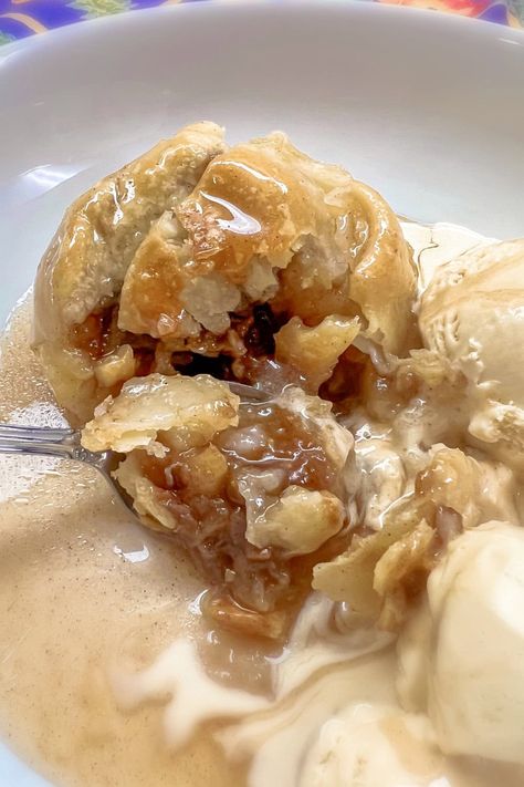 Ree Drummond Apple Dumplings, Apple Dumpling With Vanilla Sauce, Apple Dumplings Puff Pastry, Whole Apple Dumplings, Apple Dumplings With Pie Crust, Easy Apple Dumplings, Dumpling Sauce, Apple Treats, Apple Dumpling Recipe