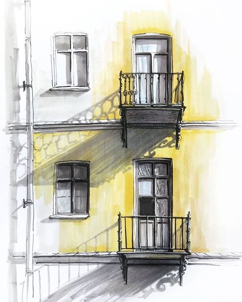 Urban Sketchbook, Peter Sheeler, Cityscape Drawing, Copic Drawings, Sketchbook Layout, Perspective Drawing Lessons, Architectural Sketch, Sketch Markers, Urban Sketchers