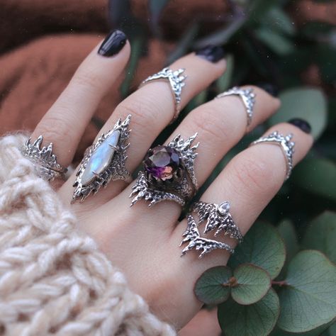 Witch Aesthetic Accessories, Gothic Accessories Jewellery, Witch Jewellery, Witchy Rings, Witch Ring, Ametrine Ring, Witch Accessories, Witch Rings, Gothic Jewellery