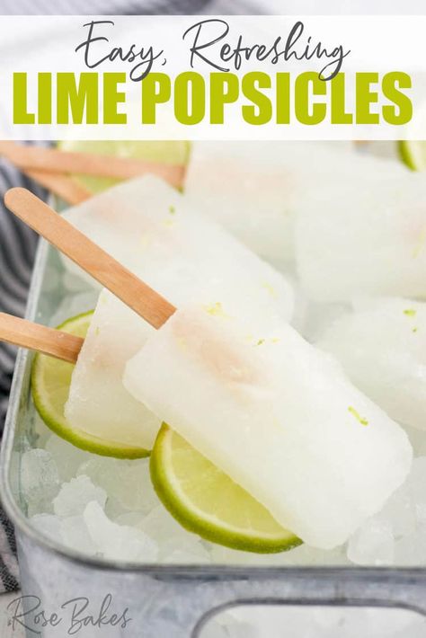 Limeade Popsicles, Easy Popsicle Recipes, Homemade Fruit Popsicles, Vegan Popsicles, Lime Popsicles, Healthy Popsicle Recipes, Easy Popsicles, Ice Pop Recipes, Popsicles Recipe