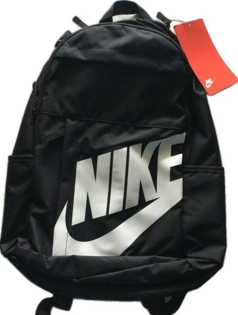 Nike Backpack Black, Nike Bags School, Nike Bookbag, Nike School Backpacks, Black Nike Backpack, Nike Bags Backpacks, Backpack Nike, Nike Stuff, Mochila Jansport