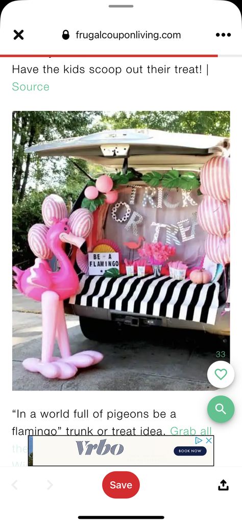 Flamingo Trunk Or Treat, Trunk Or Treat, Trunk, Flamingo, Cricut, Halloween