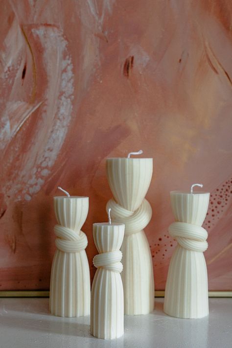 Pillar Set Candles Cylinder Knot Soy Candles Column Candles Wedding Decor - Etsy Poland Soy Pillar Candles, Cylinder Candles, Candles Wedding, Decorative Knots, Soya Wax, Candle Wedding Decor, M 4, Beautiful Candles, Wedding Candles