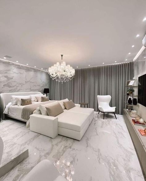 Modern Luxury Bedroom, Modern Bedroom Interior, Luxury Bedroom Design, Bedroom Deco, Marble Flooring, Luxury Bedroom Master, Luxury Rooms, Room Design Bedroom, Luxury Bedroom