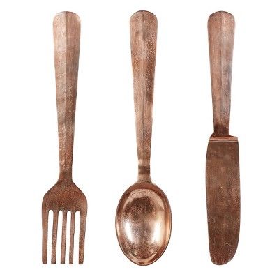 Bold Kitchen, Copper Utensils, Traditional Wall Decor, Modern Mosaics, Geometric Inspiration, Iron Wall Decor, Fork And Spoon, Dining Room Wall Decor, Large Dining Room