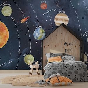 Glossy Wallpaper, Wallpaper For Kids Room, Wall Art Lighting, Kids Room Wallpaper, Wallpaper Peel And Stick, Balloon Wall, Woven Wallpaper, Stunning Wallpapers, The Cosmos