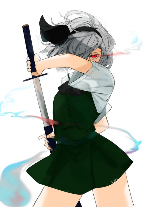 Touhou Youmu, Black Hairband, Ribbon Hairband, Poses Anime, Female Pose Reference, Anatomy Poses, Standing Poses, Character Poses, Dynamic Poses