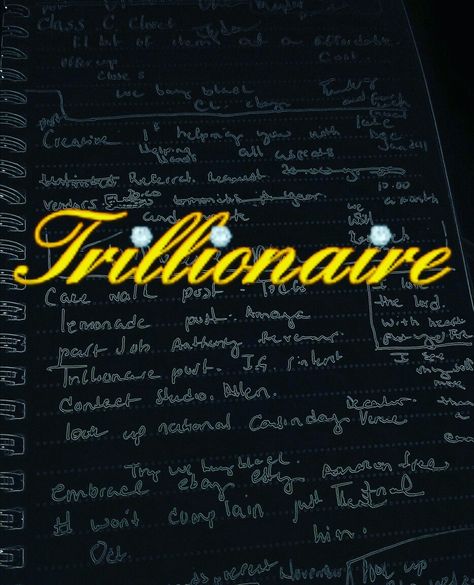 My dad use to say don't be a billionaire become a trillionaire. Inroducing the TRILLIONAIRE thoughts on my creative pad. Before we close the week out on the letter T. Share your Trillionaire thoughts and TRUST that each thought will come to past. #trillionaire #letter #creative #share #idea #money #entrepreneur #getmoney #atlantaga @whatnowatlanta @whenwespeaktv Multi Trillionaire, Trillionaire Lifestyle, Young Success, The Letter T, Vision Board Affirmations, Trading Charts, Manifestation Board, Money And Happiness, Rich Life