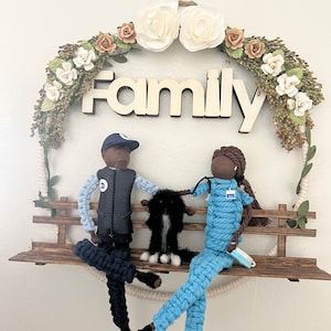 Frame Macrame, Personalized Macrame, Macrame Doll, Macrame Dolls, Wall Decor Macrame, Wool Dolls, Black Macrame, Frame Gift, Male Doll