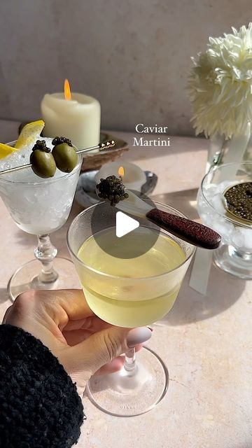 Julianna McIntosh on Instagram: "I’ll take a caviar martini over roses any day If you’re into splurging a little on Valentines day, try using Caviar. Try pairing your caviar with a dirty martini. First you do a little caviar bump and then you garnish with olives stuffed with caviar… talk about treat yourself! Here’s how I made this at home: First, get your martini garnishes ready, this could be a caviar bump on a mother of pearl spoon, olives stuffed with caviar, or a simple lemon twist. In a mixing glass add 2 oz gin, I prefer the @fourpillarsgin olive gin 3/4 oz dry vermouth, I love @lofiaperitifs 1/2 oz brine of choice, this could be olive or my personal favorite, pickle brine Pinch of sea salt 2 dashes of orange bitters Add ice and mix together to chill. Mist a chilled coupe or m Caviar Martini, Caviar Bump, Hens Ideas, Pickle Brine, Orange Bitters, Lemon Twist, Dry Vermouth, Dirty Martini, Zach Bryan