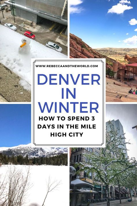 Denver in winter: How to spend 3 days in the Mile High City, snow included! While Denver is a top choice all year round, I was surprised at how much there was to do during winter. This guide walks you through what to do in Denver, where to eat and where to sleep. ##colorado #vacation #mountainvacation Denver In Winter, Denver Travel Guide, Weekend In Denver, Denver Activities, Denver Trip, Denver Vacation, City Snow, Things To Do In Denver, Visit Denver