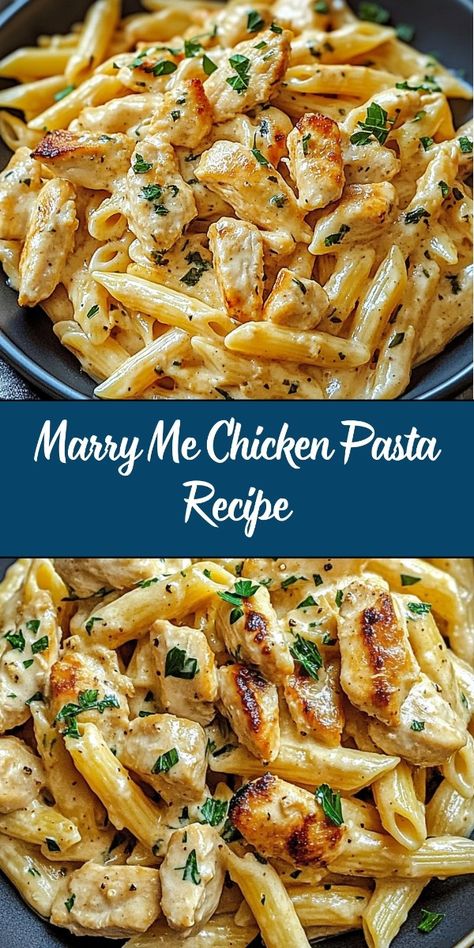 This creamy, savory pasta dish features tender chicken pieces, sun-dried tomatoes, and a rich Parmesan sauce. It’s loved for its flavorful simplicity and has been nicknamed “Marry Me Chicken” for its irresistible taste—guaranteed to impress! Marry Me Chicken Pasta, Sundried Tomato Pasta, Chicken Ranch Pasta, Marry Me Chicken, Chicken Pieces, Light Salad, Parmesan Sauce, Chicken Pasta Recipes, Sun Dried Tomatoes