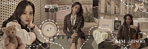 Png - Jisoo photos [vintage] Kpop Youtube Banner 1024 X 576, Blackpink Youtube Banner, Black Pink Banner, Kpop Banner Aesthetic, Kpop Youtube Banner, Jisoo Vintage, Vintage Brown Dress, Blackpink Vintage, Kpop Banner