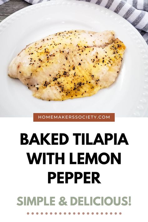 Baked Tilapia with Lemon Pepper is Such a Simple Recipe! Tilapia Shrimp Recipe, Tilapia Seasoning, Lemon Pepper Tilapia, Oven Baked Tilapia, Baked Tilapia Recipes, Noodle Casserole Recipes, Baked Tilapia, Pepper Seasoning, Bell Pepper Recipes