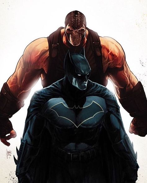 Batman vs. Bane Art by Mikel Janín #Batman #Bane #JusticeLeague #JLA #DC #DCComics #DCUniverse #Rebirth #New52 #DetectiveComics Mikel Janin, Bane Batman, Univers Dc, Batman Artwork, Arte Dc Comics, Batman Universe, Im Batman, Batman The Dark Knight, Batman Vs