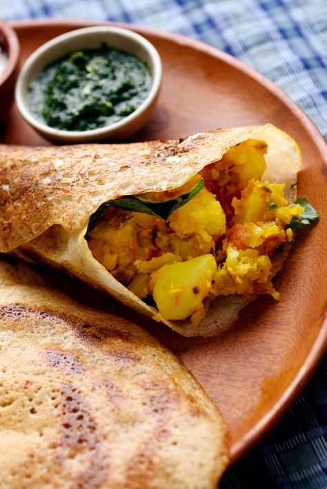 Classic Masala Dosa Potato Filling Recipe, Masala Dosa Recipe, Potato Filling, Masala Dosa, Dosa Recipe, Nyt Cooking, Vegetarian Breakfast, Veg Recipes, Filling Recipes