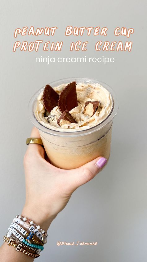 Reese’s Ninja Creami Recipe, Ninja Creami Reeses Ice Cream, Protein Ice Cream Ninja Cream, Reeses Ice Cream, Sugar Free Vanilla Pudding, Ninja Ice Cream Recipe, Protein Ice Cream Recipe, Protein Ice Cream Recipes, Creami Recipes