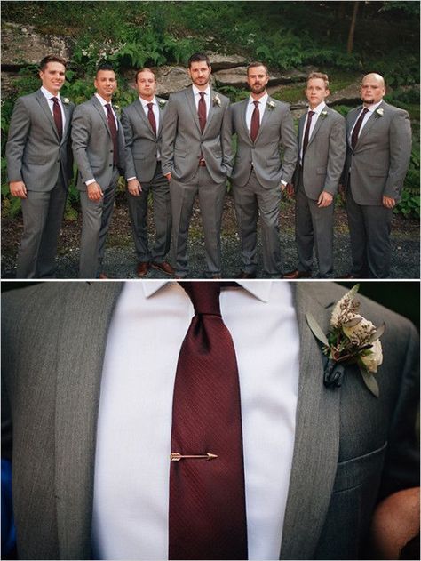 We hope this wedding inspires you to break whatever wedding rules you please, and maybe you too will have a wedding off the beaten path! Burgundy Groomsmen, Fall Groomsmen, Maroon Wedding, Wedding Groomsmen, Wedding Winter, Groomsmen Attire, Wedding Chicks, Bridesmaids And Groomsmen, Wedding Suits Men