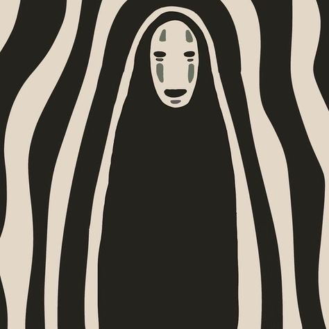 No Face, Of Ideas, Studio Ghibli, Art Deco, Black And White, Black, Art