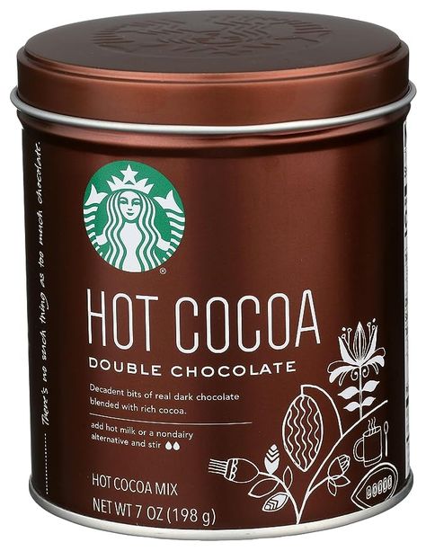 Amazon.com : Starbucks Hot Cocoa, Double Chocolate, 7 Ounce : Hot Cocoa Mixes : Grocery & Gourmet Food Hot Cocoa Powder, Starbucks Hot Chocolate, Vegan Hot Chocolate, Hot Chocolate Drinks, Chocolate Powder, Hot Coco, Hot Cocoa Mixes, Hot Cocoa Bar, Hot Chocolate Mix