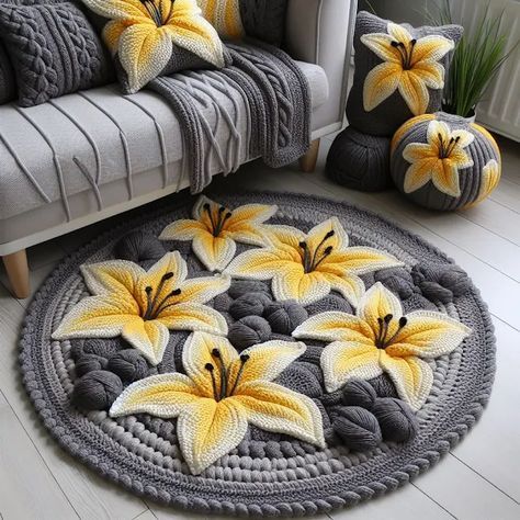 Knitting Rug, Flower Macrame, Crochet Sweater Design, Crochet Mat, Chic Crochet, Crochet Carpet, Crochet Cushion Cover, Crochet Rug Patterns, Home Comfort