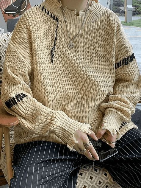 2023 Buy Men's Oversized Irregular Hole Sweater under US$34 in Sweaters Online Store. Free Shipping with US$69+. Check reviews and buy it today. Color:Beige,Black Pattern Type:Solid Color Composition:Acrylic 100% Style: Casual #backtoschool #backtoschooloutfits #firstdayofschooloutfit #fall #fallfashion #winter #streetstyle #outfits #ootd #trendyoutfits #fashionista #casualoutfits #oversized Hole Sweater, Color Composition, Spring Outfits Men, Beige Pullover, Pull Oversize, Y2k Baby Tee, Bodycon Floral Dress, Sweater Brands, Collar Sweater