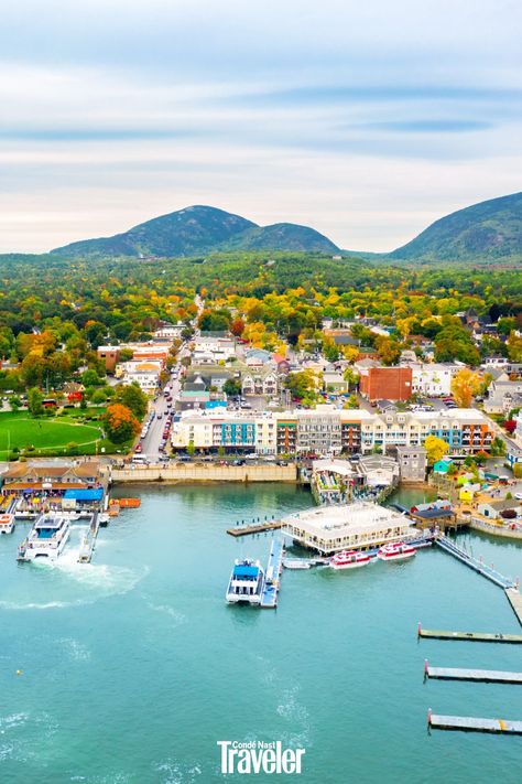 These small towns are home to local boutiques, tons of outdoor activities, and restaurant-to-people ratios that lean way in your favor. #barharbor #maine Bar Harbor Maine, Best Weekend Getaways, Maine Travel, Summer Getaway, All I Ever Wanted, Mountain Town, Vacation Places, Vacation Ideas, Aerial View