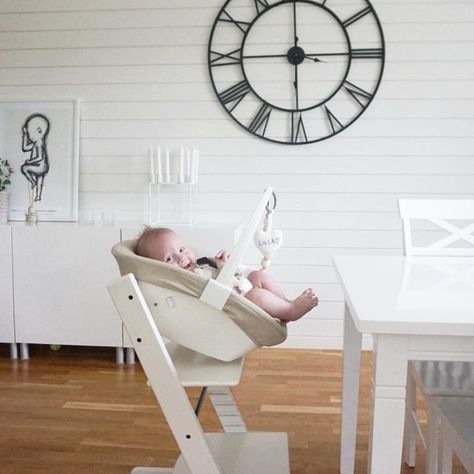 The only high chair that will grow with bub from newborn to adulthood! 🍽️ [Featuring the Stokke Tripp Trapp Chair in White + Newborn Set] _ #tripptrapp #tripptrappchair #stokke #stokkebaby #highchair #babymealtime #baby #babygear #babystyle #babyshop #babylife #babyvillage #babyvillagestore #ittakesavillage #storewidesale #birthdaysale #repost 📷 @idaahult | @stokkebaby High Desk Chair, Tripp Trapp High Chair, White Swivel Chairs, Toddler Booster Seat, Ikea Chest Of Drawers, Tripp Trapp Chair, Toddler Pictures, Stokke Tripp Trapp, Tripp Trapp