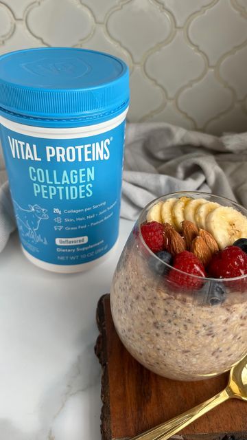 All I Need Is Aldi on Instagram: "One of my favorite #aldifinds is back! @vitalproteins Collagen Peptides 10 oz canisters are on the shelves at @AldiUSA now for a limited time.   Vital Proteins Collagen Peptides are incredibly versatile and can be added into any beverages, smoothies, and food recipes. I mix it into my coffee every morning or use it in recipes like this super simple overnight oats recipe.   If you haven’t given Vital Proteins Collagen Peptides a try, I definitely recommend it! It Vital Proteins Collagen Recipes, Collagen Recipes, Vital Proteins Collagen Peptides, Vital Proteins, Oats Recipe, Yogurt Recipes, Collagen Peptides, Vision Boards, Diet Supplements