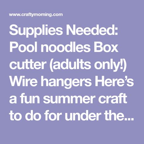 Supplies Needed: Pool noodles Box cutter (adults only!) Wire hangers Here’s a fun summer craft to do for under the sea birthday parties, etc! Just careful use a box cutter and make spirals to look like seaweed. Then cut small circles and thread onto a wire hanger, bending it to give it a cool look! … Pool Noodle Coral Reef, Pool Noodle Coral, Coral Reef Craft, Fun Summer Crafts, Pool Noodle, Under The Sea Birthday, Sea Birthday Party, Summer Craft, Tiki Torches