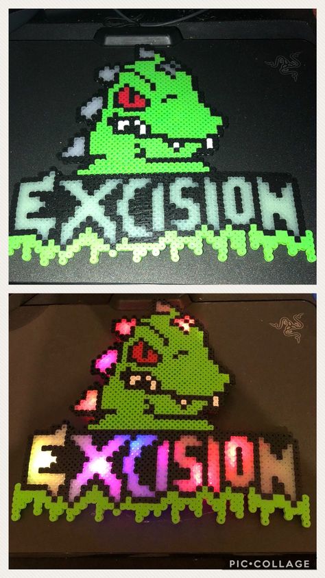 Dubstep Perler, Dj Perler, Excision Perler, Perler Necklaces, Rave Candy, Melt Beads Patterns, Diy Kandi, Kandi Kid, Kandi Ideas