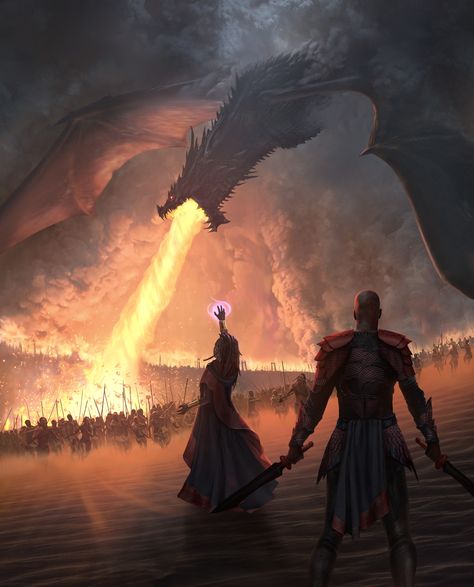 ArtStation - The Rage of Dragons - Book Cover, Stefan Stankovic The Rage Of Dragons, Jaime Lannister, 다크 판타지, Arya Stark, Dragon Artwork, Mythical Creatures Art, Book Dragon, Fantasy Dragon, Fantasy Aesthetic