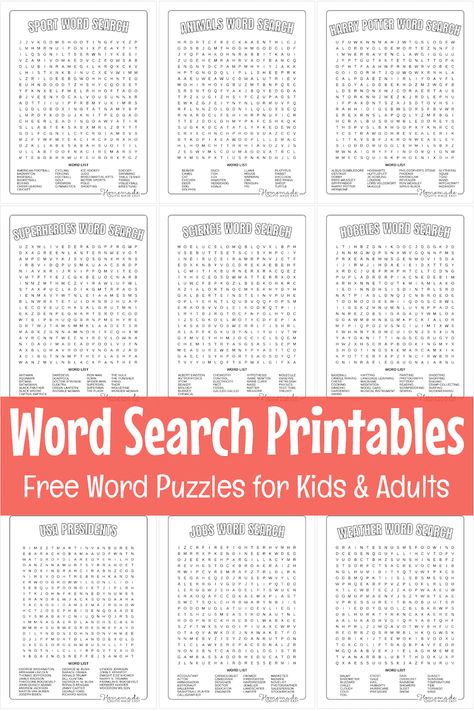 Wordsearches For Adults Free Printable, Free Printable Word Searches For Adults, Word Find Free Printable, Crossword Puzzles For Kids, Word Search For Adults, Word Search Free Printable, Free Printable Crossword Puzzles, Word Puzzles For Kids, Free Word Search Puzzles