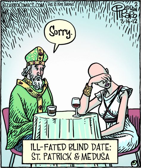 Nice little St. Patty's Day joke for you... The Awkward Yeti, Bizarro Comic, Catholic Humor, Irish Catholic, Myth Busted, Irish Funny, Blind Dates, Holiday Humor, St Pattys Day