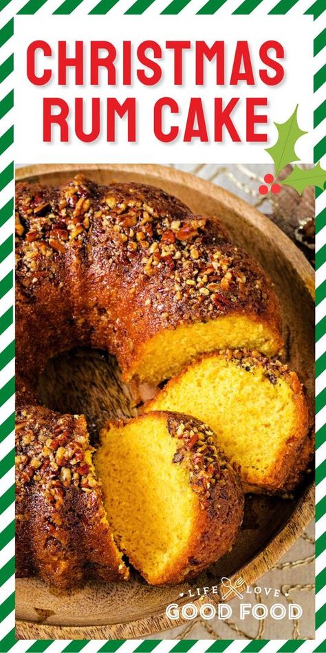 Moist Rum Cake, Christmas Rum Cake, Bacardi Rum Cake, Holiday Dessert Table, Rum Cake Recipe, Holiday Desserts Table, Lemon Bundt Cake, Boozy Desserts, Festive Desserts