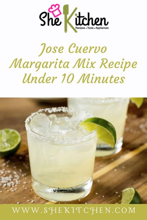 Jose Cuervo Margarita Mix Recipe Under 10 Minutes | She Kitchen Jose Cuervo Margarita Mix Recipe, Jose Cuervo Drinks, Marg Recipe, Frozen Margarita Recipe, Margarita Mix Recipe, Jose Cuervo Margarita, Agave Margarita, Umbrella Drinks, Sparkling Margarita