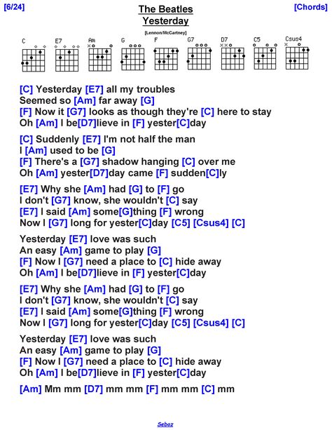 Yesterday Guitar Chords, Guitar Songs Chords, Easy Guitar Songs Chords, Songs In Spanish, Ukulele Songs Beginner, Easy Ukulele Songs, Jazz Guitar Lessons, Ukulele Chords Songs, Music Theory Guitar