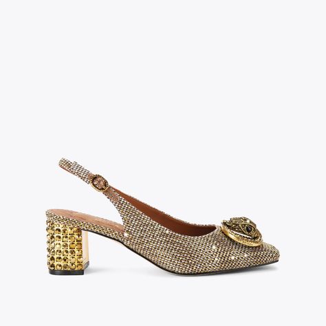 Shop CHELSEA BLOCK SLINGBACK Beige Crystal Heel by KURT GEIGER LONDON at official Kurt Geiger Site.