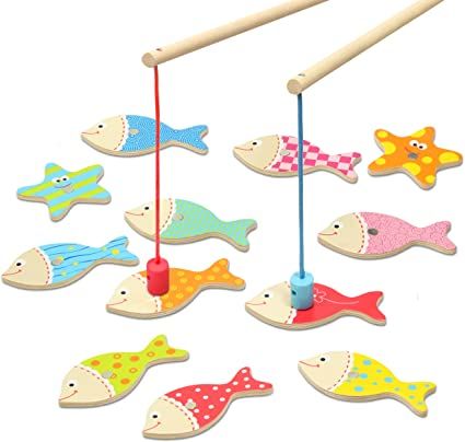 Amazon.com: Kidzlane Magnetic Fishing Game for Toddlers | Easy Play Wooden Fishing Toy for Toddlers & Kids | Montessori Toy Gift for Toddlers & Kids Ages 3 Years Old + : Toys & Games Fishing Games For Kids, Game For Toddlers, Magnetic Fishing Game, Fishing Toys, Wooden Toys For Toddlers, Learning Toys For Toddlers, Kids Fishing, Fishing Game, Games For Toddlers