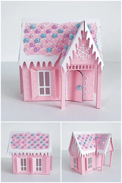 3D Paper Gingerbread House Diy Paper Gingerbread House, Paper House Template Printables Free, Cardboard Gingerbread House Diy, 3d Paper House Template, Paper Gingerbread House, 3d Gingerbread House, Making A Gingerbread House, Design Assignments, 3d Paper Houses