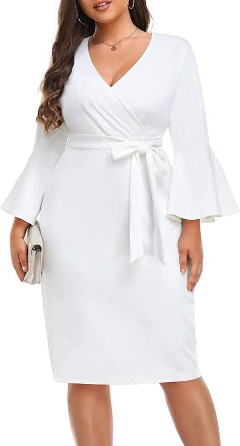 Plus Size Church Dresses, Pinup Fashion, Church Dresses For Women, Pencil Midi Dress, Plus Size White, Church Fashion, Midi Dress Plus Size, Elegant Midi Dresses, Midi Pencil Dress