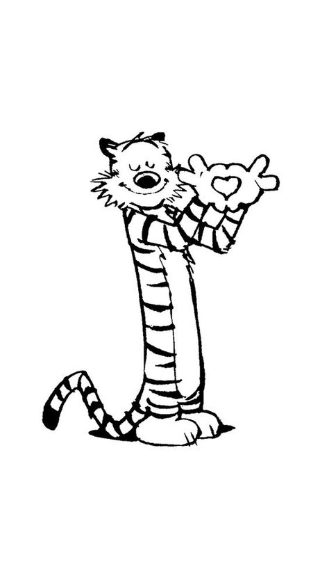 Hobbes loves me!! ❤️😊❤️ Girly Cartoons, Calvin And Hobbes Wallpaper, Calvin Und Hobbes, Calvin And Hobbes Quotes, Lil Doodles, Mood Bored, Calvin And Hobbes Comics, Creation Art, Bd Comics