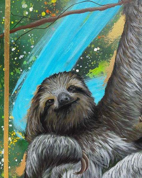 COMMENT a name suggestion⬇️🦥🌴🩵✨ I still have yet to choose one! This week I have been working on a tiny mini surprise painting to accompany this jungle sloth piece which I’ll show you all once it’s arrived at its home in America 🇺🇸 This painting was so much fun to do after the huge forest project, it mixed things back up and I had the excuse to use a bunch of colour 🙌🏼🎨🌈 Unfortunately there will be no prints produced of this piece due to it being a private commission. However. I certainly ... Forest Project, Name Suggestions, Sloth, In America, Oil Painting, Art Inspiration, Forest, Wall Art, Wall