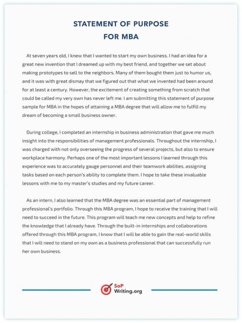 A statement of Purpose (SOP) is a type of essay that includes basic info on why you want to apply for an MBA program and what role it will play in your business career. If you're looking for a great MBA statement of purpose example, check out this one and many more on this great platform! And if you also need some writing help, you can get some there as well! Statement Of Purpose, Motivational Letter, Graduate Scholarships, Purpose Statement, Types Of Essay, School Scholarship, Dissertation Writing, New Inventions, Energy Sources